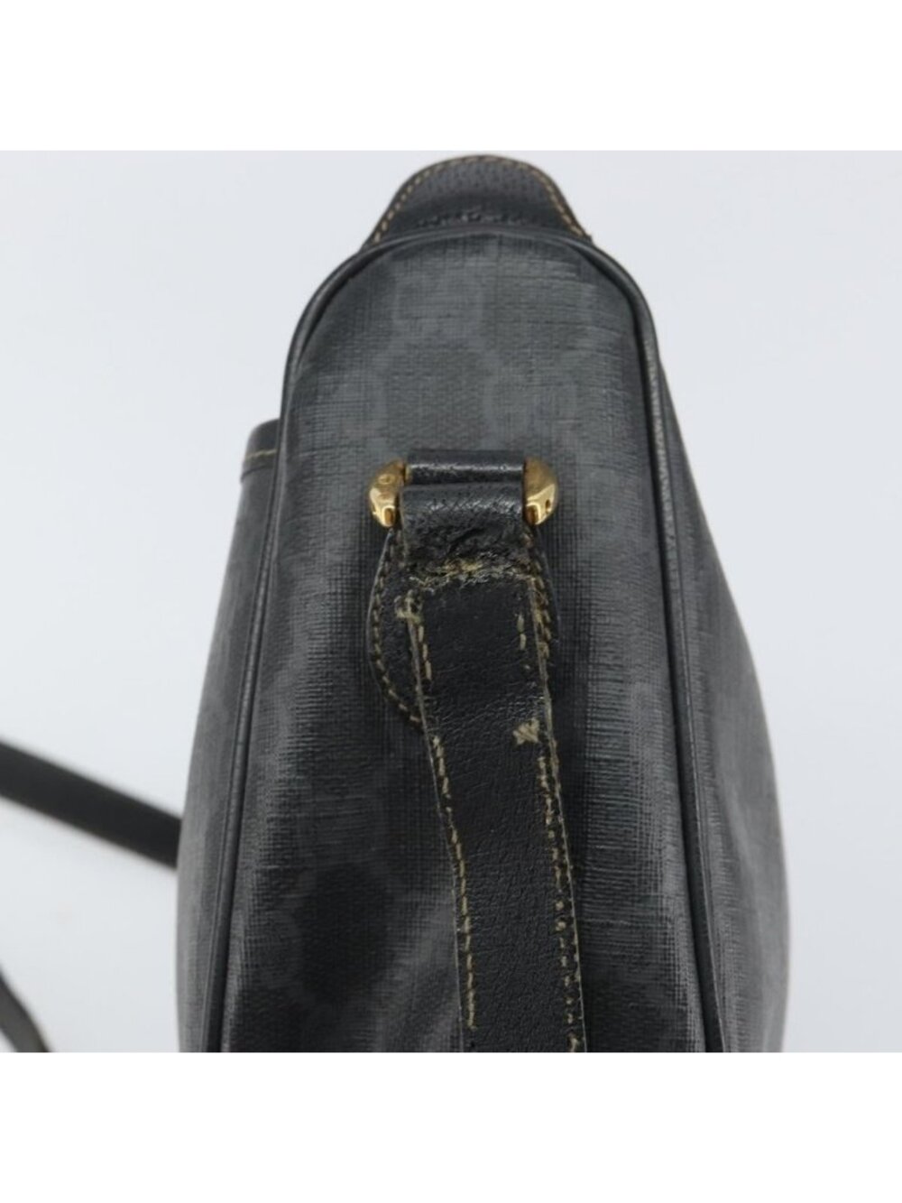 Authentic GUCCI GG Supreme Web Sherry Line Bag PVC Black Gold 89 02 077 - Picture 15 of 16